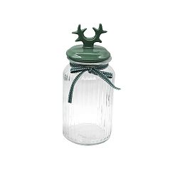 Altom Skleněná dóza Reindeer 1250 ml, zelená