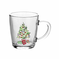 Altom Skleněný hrnek Classic Christmas tree, 350 ml