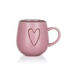 BANQUET Hrnek keramický HEART 500 ml, růžový