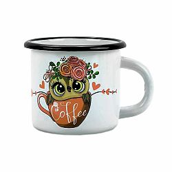 Belis Smaltovaný hrnek Sova coffee, 7 cm, 0,25 l