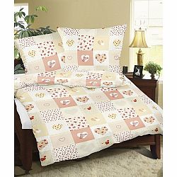Bellatex Flanelové povlečení Srdce patchwork