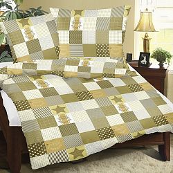 Bellatex Krepové povlečení Patchwork hnědá