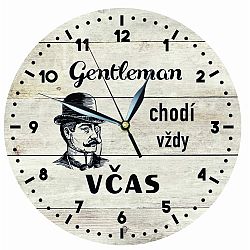 Bohemia Gifts Dřevěné hodiny - Gentleman, 24 cm