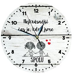 Bohemia Gifts Dřevěné hodiny - Pro zamilované, 24 cm