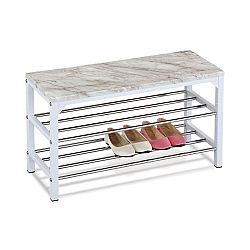 Botník/taburet 2 patra Grey marble, 77 x 29 x 42