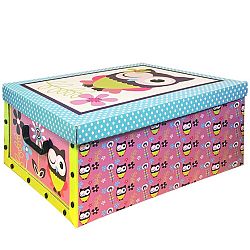 Box s víkem Owl 49 x 24 x 39 cm, modré víko