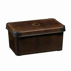 Curver Dekorativní úložný box S Leather, hnědá