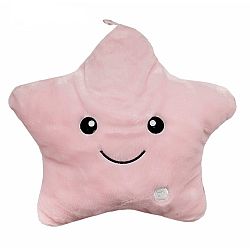 Domarex Polštářek Shiny Star LED růžová, 40 x 35 cm