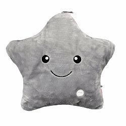 Domarex Polštářek Shiny Star LED šedá, 40 x 35 cm