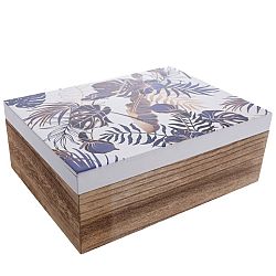 Dřevěná krabička Tropical blue, 20 x 15 x 7,5 cm