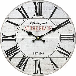 Dřevěné nástěnné hodiny At the beach, pr. 34 cm