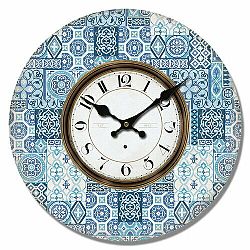 Dřevěné nástěnné hodiny Mosaic tiles, pr. 34 cm