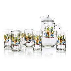 Džbánový set Pineapple, 1 džbán a 6 sklenic