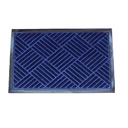 FAVE Gumová rohožka Checker modrá, 40 x 60 cm