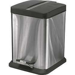 FAVE Nerezový pedálový čtvercový koš 12 l, 12 l