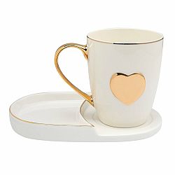 Florina Dárková sada hrnku a talířku HEART, 360 ml