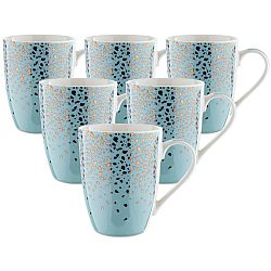 Florina Sada porcelánových hrnků Blue 340 ml, 6 ks