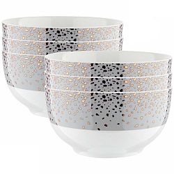 Florina Sada porcelánových misek Grey 13 cm, 6 ks