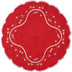 Forbyt Vánoční ubrus Hvězdičky červená, 35 cm