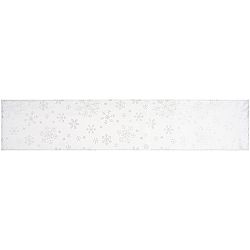 Forbyt Vánoční ubrus Snowflakes bílá, 35 x 155 cm