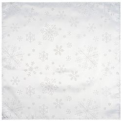 Forbyt Vánoční ubrus Snowflakes bílá, 77 x 77 cm