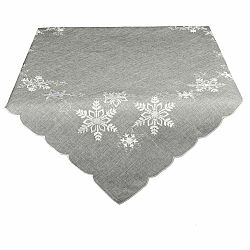 Forbyt Vánoční ubrus Vločky šedá, 35 cm