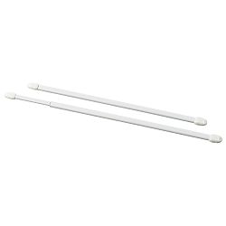 Gardinia Vitrážní tyčka plochá, bílá, 2 ks, 40 - 60 cm