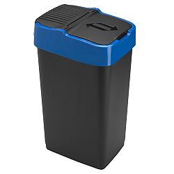 Heidrun Odpadkový koš 35 l, černý s modrým pruhem 