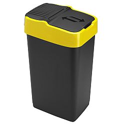 Heidrun Odpadkový koš 35 l, černý se žlutým pruhem