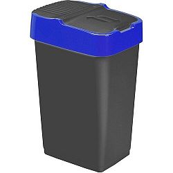 Heidrun Odpadkový koš 60 l, černý s modrým pruhem 