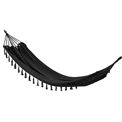 Houpací závěsné lehátko Tassel černá, 200 x 100 cm 