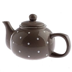 Keramická konvička na čaj Dots 1 l, hnědá