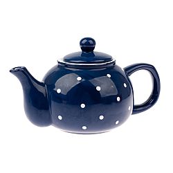 Keramická konvička na čaj Dots 1 l, modrá 