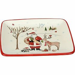 Keramický dezertní talíř Santa, 20 x 15 cm