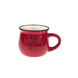 Keramický hrnek Kočka 75 ml, červená