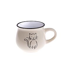 Keramický hrnek Kočka 75 ml, smetanová
