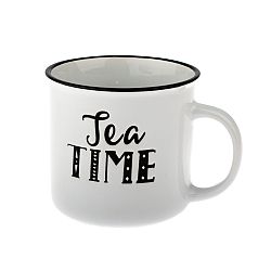 Keramický hrnek Tea time 430 ml, bílá