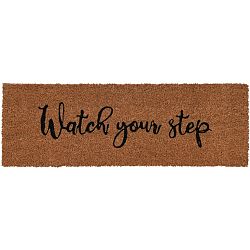 Kokosová rohožka Watch your step, 25 x 75 cm