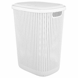 Koš na špinavé prádlo RATTAN 57 l, bílá