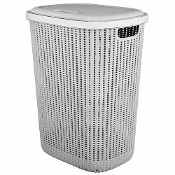 Koš na špinavé prádlo RATTAN 57 l, šedá