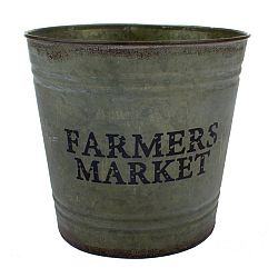 Kovový obal na květináč Farmers market, 22 x 21 cm