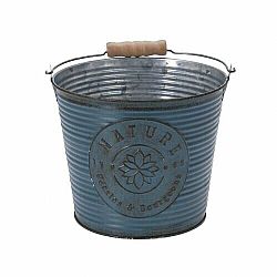 Kovový obal na květináče Nature, modrá patina