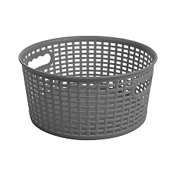 Kulatý košík RATTAN CLASSIC 4,5 l, tm. šedá
