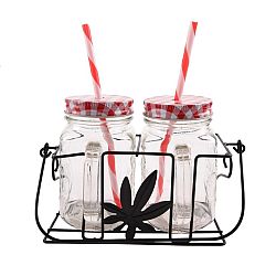 Láhev STRAW víč.+brč.set 2+sto