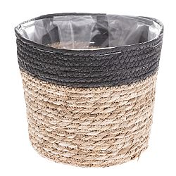 Obal na květináč Sea grass černá, 21 x 26 cm