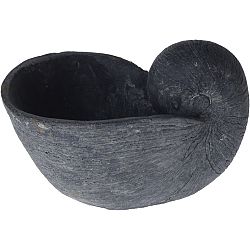 Obal na květináč Shell tmavě šedá, 17 x 11 x 8,5 cm
