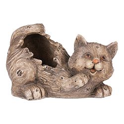Obal na květiny Kočka, 21 x 12 x 13 cm, polyresin