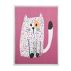 Obraz na plátně Dotted kitten růžová, 30 x 40 cm