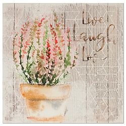 Obraz na plátně Live Laugh Love, 28 x 28 x 1,5 cm