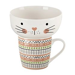 Orion Porcelánový hrnek s miskou Kočka, 0,35 l